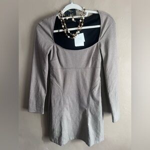 Gray Long-Sleeve Dress